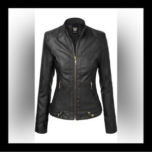 Lock and Love Women's Faux Leather Motocycle Biker Jacket. Worn one time.